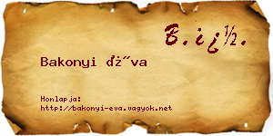 Bakonyi Éva névjegykártya