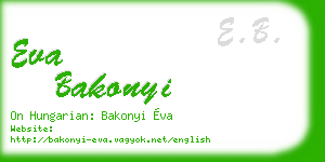 eva bakonyi business card