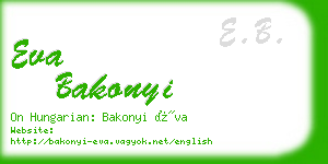 eva bakonyi business card